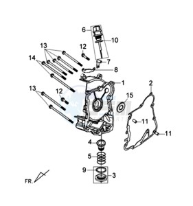 FIDDLE II 125S drawing CRANKCASE RIGHT / START MOTOR