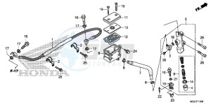 CB500XD CB500X Continue » UK - (E) drawing REAR BRAKE MASTER CYLINDER (STD)