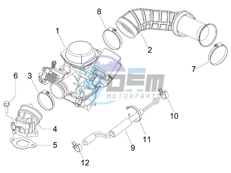 Carburettor  assembly - Union pipe