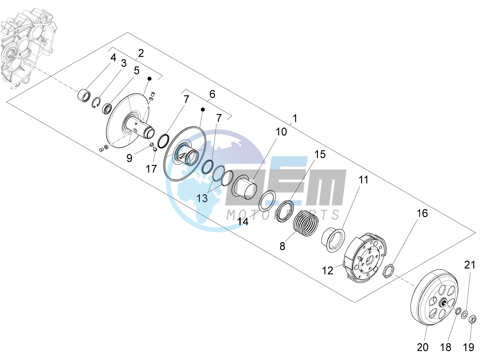 Driven pulley