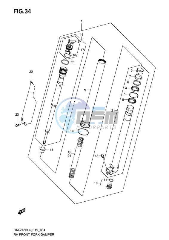 RH FRONT FORK DAMPER