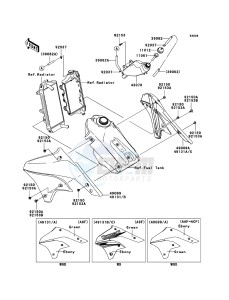 KLX450R KLX450A8F EU drawing Engine Shrouds