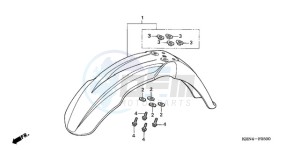 CRF250R9 ED / BLA CMF drawing FRONT FENDER