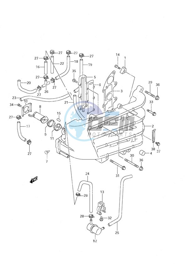 Inlet Manifold (S/N 971001 to 971960)