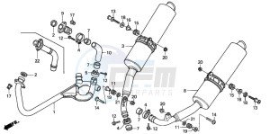 VTR1000SP VTR1000SP-1 drawing EXHAUST MUFFLER