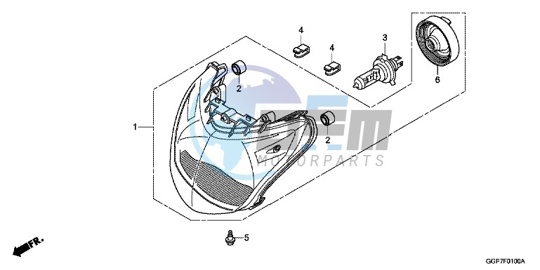 HEADLIGHT (NSC50/MPD/WH)