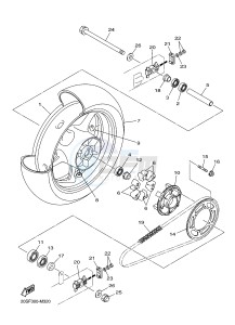 XJ6N 600 XJ6-N (NAKED) (20SF) drawing REAR WHEEL