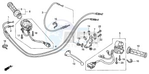 CBR600F4 drawing HANDLE LEVER/SWITCH/CABLE