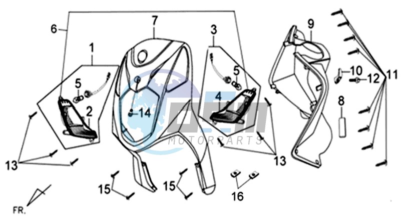 FR PLATE / INDICATORS / INNER LEG SHIELD