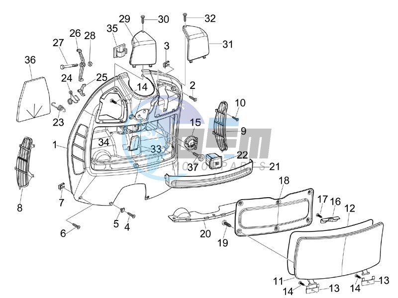 Front glovebox - Knee-guard panel