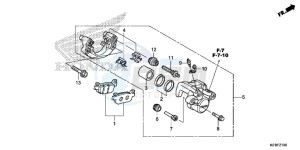 SH125DE SH125D UK - (E) drawing REAR BRAKE CALIPER