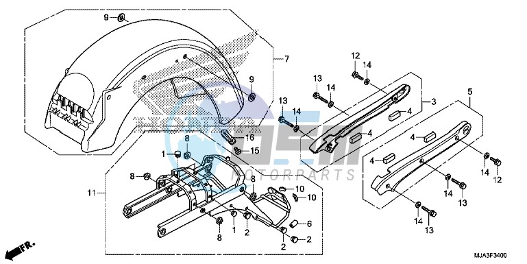 REAR FENDER (VT750C/CA/CS)