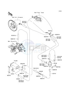 VN 1600 B [VULCAN 1600 MEAN STREAK] (B6F-B8FA) B7FA drawing FUEL EVAPORATIVE SYSTEM-- CA- -