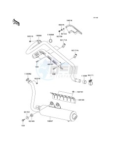 KVF 650 B [PRAIRIE 650 4X4 ADVANTAGE CLASSIC] (B2) [PRAIRIE 650 4X4 ADVANTAGE CLASSIC] drawing MUFFLER-- S- -