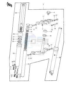 KE 125 A [KE125] (A7-A8) [KE125] drawing FRONT FORK -- 80-81 A7_A8- -