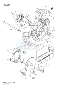 VL800 (E3-E28) VOLUSIA drawing REAR WHEEL (VL800L1 E3)