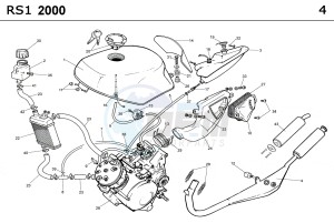 RS1 CASTROL 50 drawing EXHAUST,RADIATOR,TANK, AIRFILTER