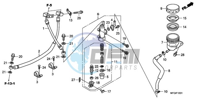 REAR BRAKE MASTER CYLINDER (CB600FA/FA3)