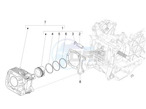 PRIMAVERA 150 4T 3V IE ABS-NOABS E3-E4 (EMEA, LATAM, APAC) drawing Cylinder-piston-wrist pin unit