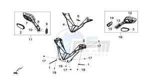 GTS 300i drawing HANDLEBAR COVER / MIRRORS