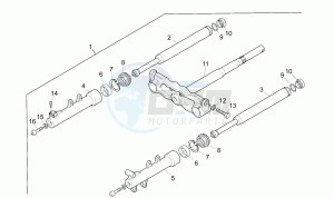 SR 50 1994-1996 Horizontal cil drawing Front fork Marzocchi