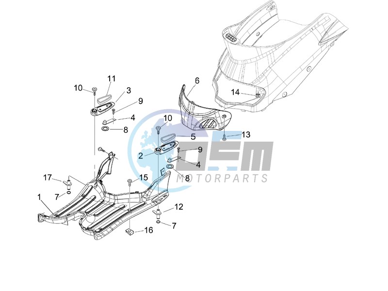 Central cover - Footrests