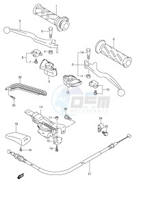 AN250 (E2) Burgman drawing HANDLE LEVER (MODEL K4 K5 K6)