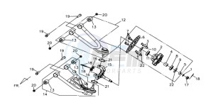 QUAD LANDER 300 drawing REAR FORK / FRONT BRAKE DISC