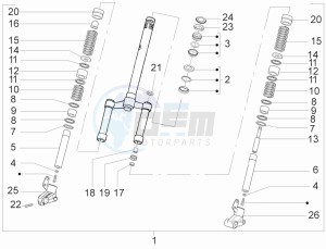 NRG 50 power DD serie speciale drawing Fork steering tube - Steering bearing unit