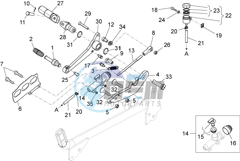 Rear master cylinder