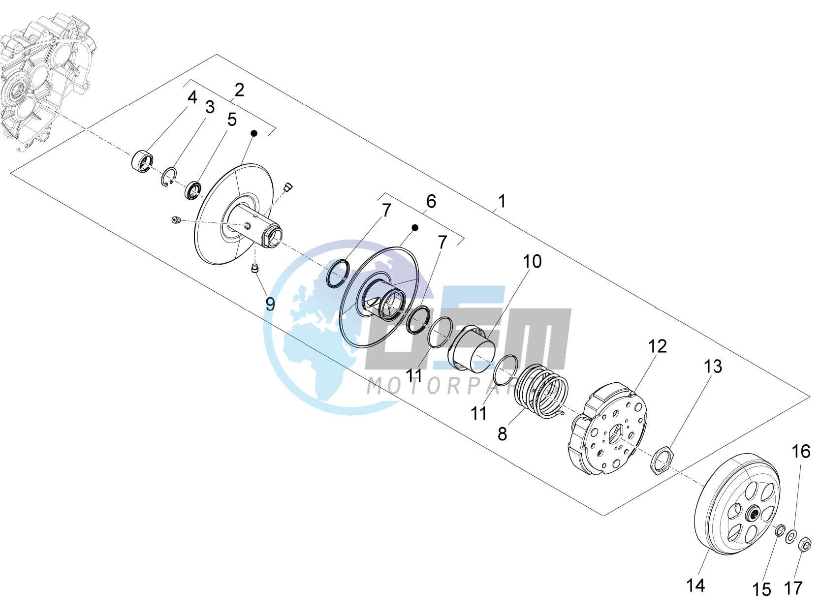 Driven pulley