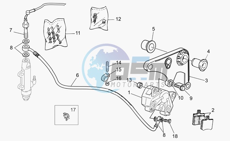 Rear brake caliper