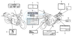 CB750F2 SEVEN FIFTY drawing CAUTION LABEL