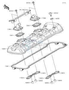 Z1000SX ZX1000WHF XX (EU ME A(FRICA) drawing Cylinder Head Cover