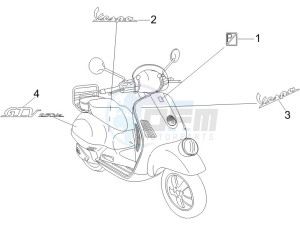 GTV 250 ie UK drawing Plates - Emblems