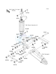 ZX 600 P [NINJA ZX-6R] (7F-8FA) P8FA drawing REAR SUSPENSION