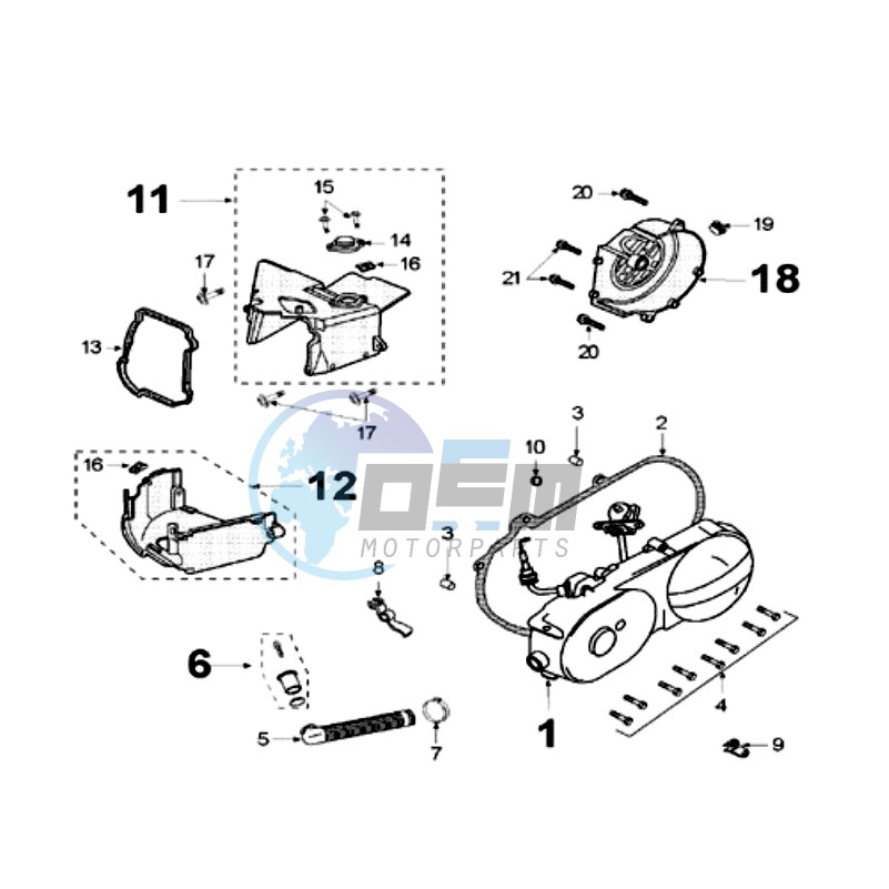 CRANKCASE COVER WITH SENSOR