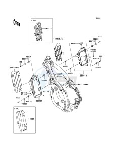 KLX450R KLX450ACF EU drawing Radiator