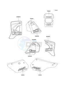 KMX 125 A [KMX 125] (A12-A14) [KMX 125] drawing DECALS-- EBONY- --- MX125-A14- -