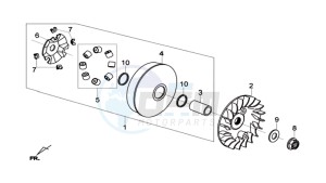 MAXSYM 600I ABS drawing CLUTCH / V BELT