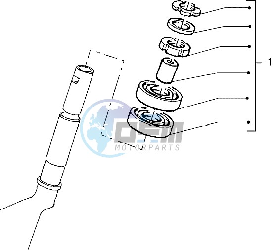 Steering ball bearings assy