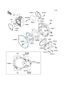 W650 EJ650-C7P GB XX (EU ME A(FRICA) drawing Right Engine Cover(s)