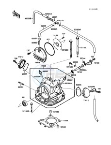 KLF 220 A [BAYOU 220] (A1-A4) [BAYOU 220] drawing CYLINDER HEAD