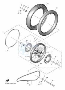 YZ250F (BSB7) drawing REAR WHEEL