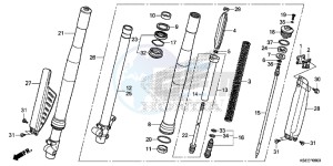 CRF150RE CRF150R Europe Direct - (ED) drawing FRONT FORK