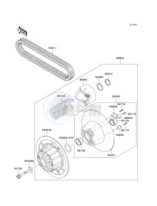 KAF 950 B [MULE 3010 DIESEL 4X4] (B2-B3) [MULE 3010 DIESEL 4X4] drawing DRIVEN CONVERTER_DRIVE BELT