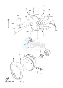 XVS1300A MIDNIGHT STAR (12C7) drawing HEADLIGHT