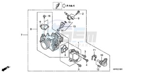 CBR125RWA Germany - (G / BLA) drawing THROTTLE BODY