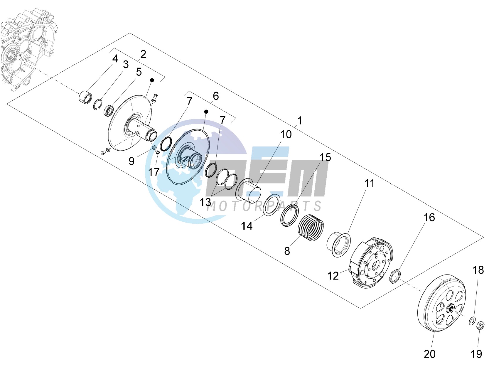 Driven pulley