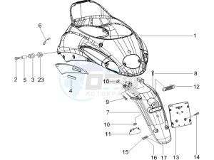 Liberty 125 4t Delivery e3 Single drawing Rear cover - Splash guard